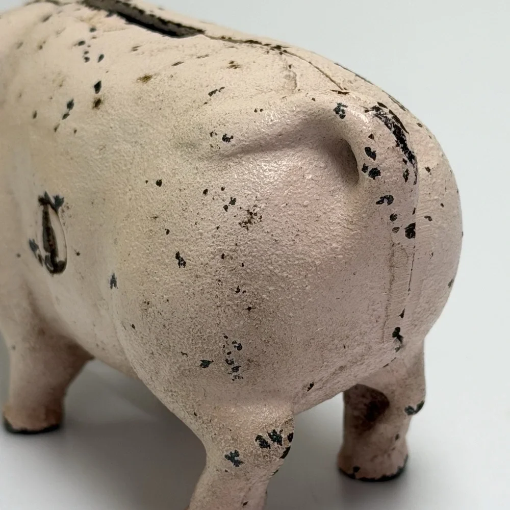 Vintage Cast Iron Chubby Pig Piggy 4.5